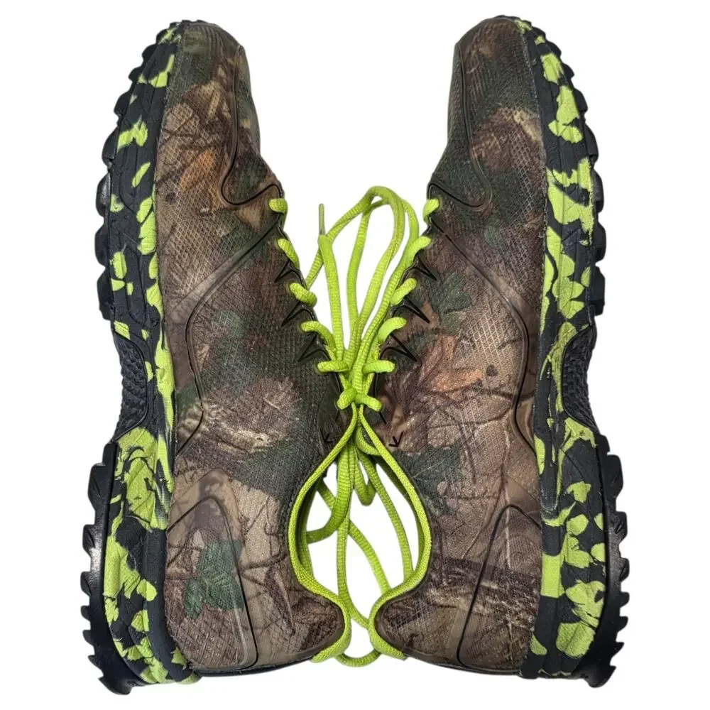 Realtree Camo Running Shoes Mens 10 Neon Green Trail Hunting Sneakers